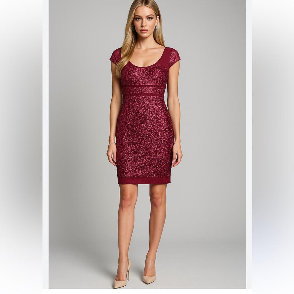 Betsey Johnson Wine Red Lace Mini Dress
